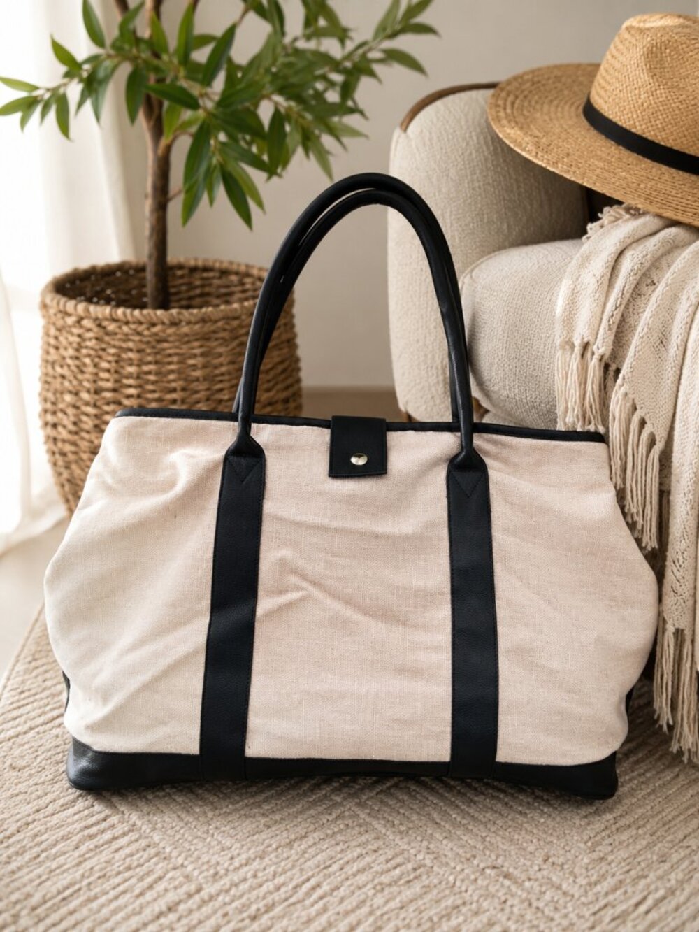 Diversitex Canvas Weekender Tote Bag | Oversized Travel Tote | Canvas